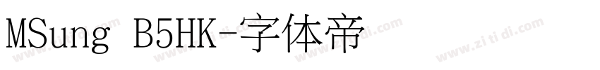 MSung B5HK字体转换